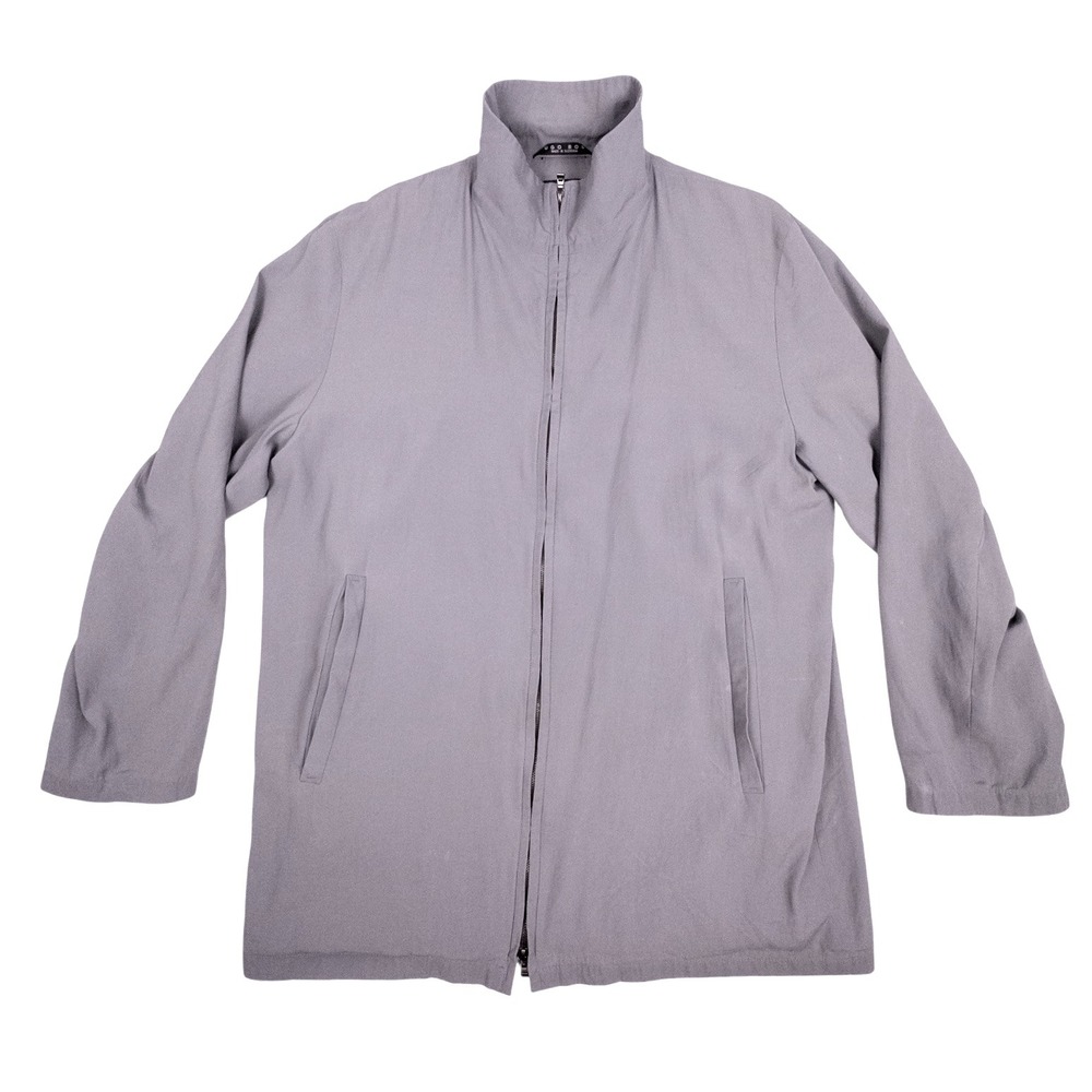 Hugo Boss Full Zip Mockneck Gray Light  Weight Jacket‎ Size XXL - FLAWS